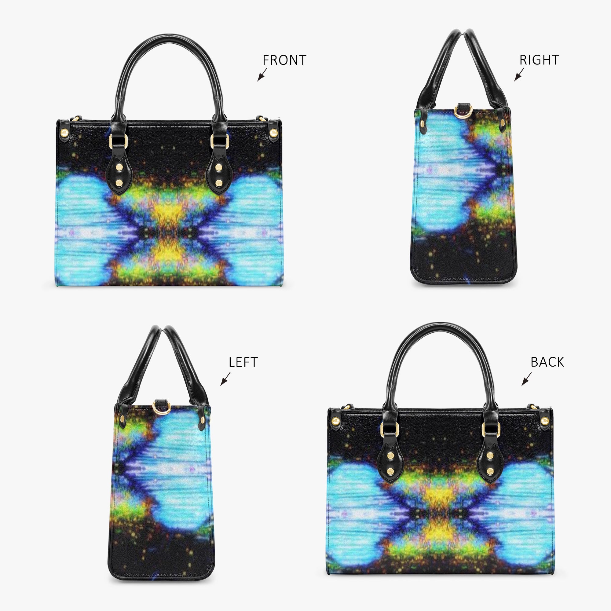 971. Concise Type Women's Tote Bag Yellow and Blue Night Sky