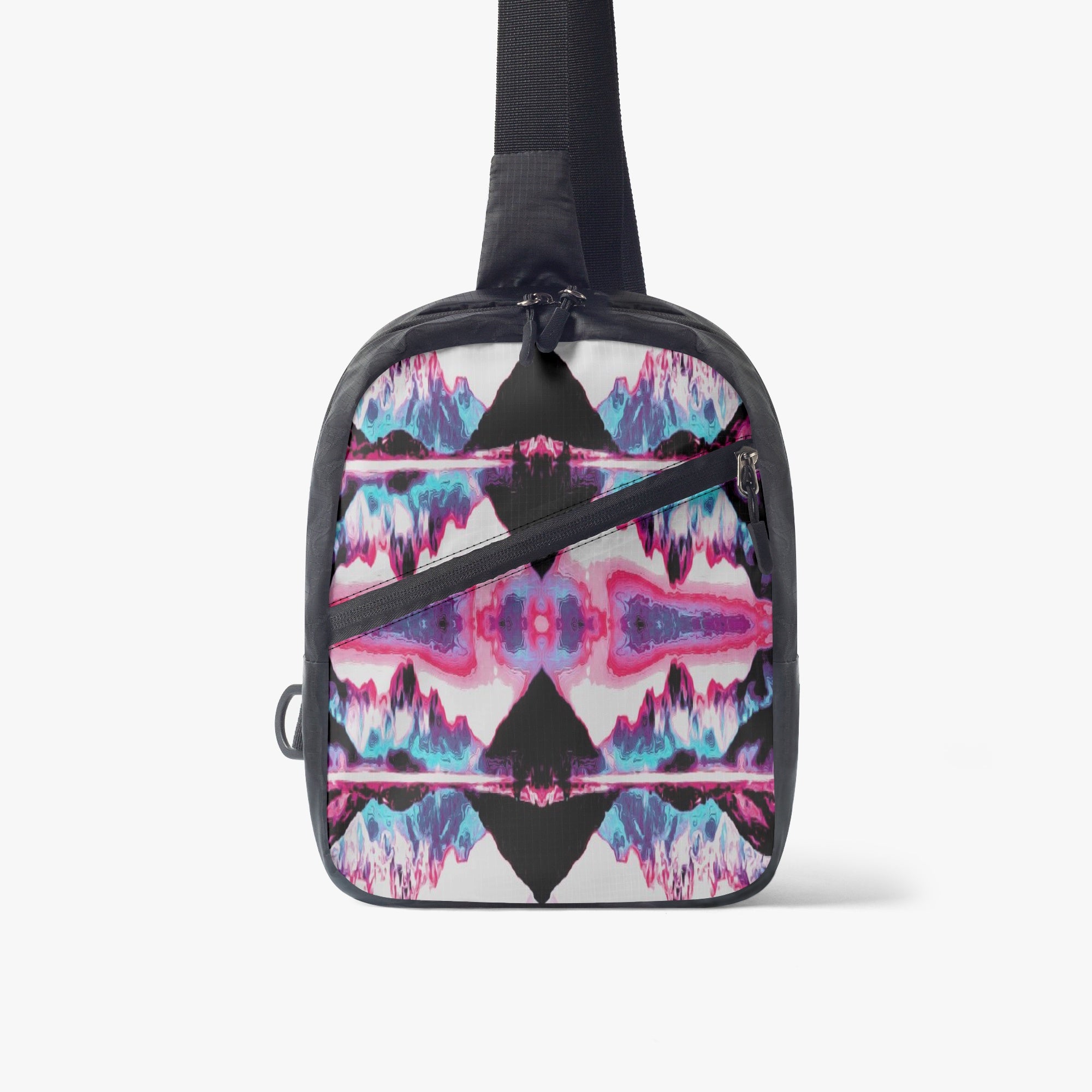 1179. Shoulder Bag Pink and black diamond wave
