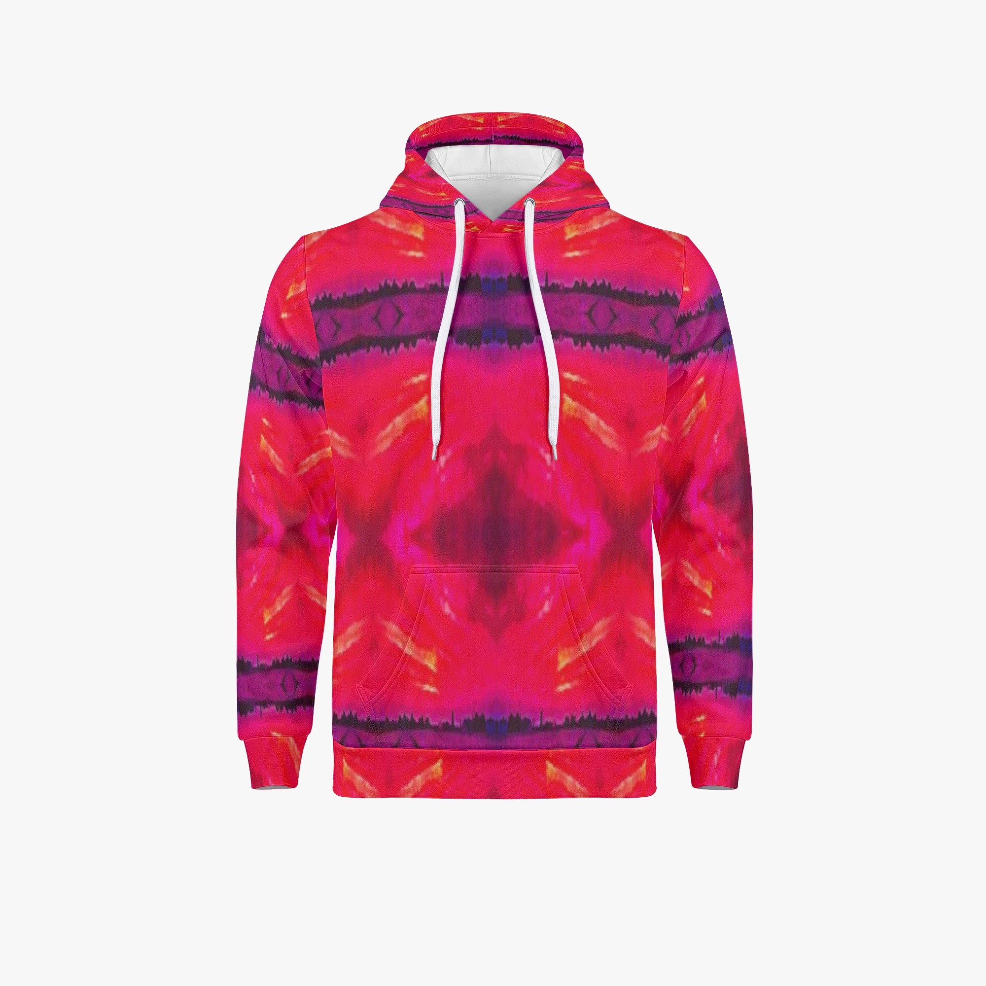 203. Unisex Trending Hoodie Red Sunset stitch effect