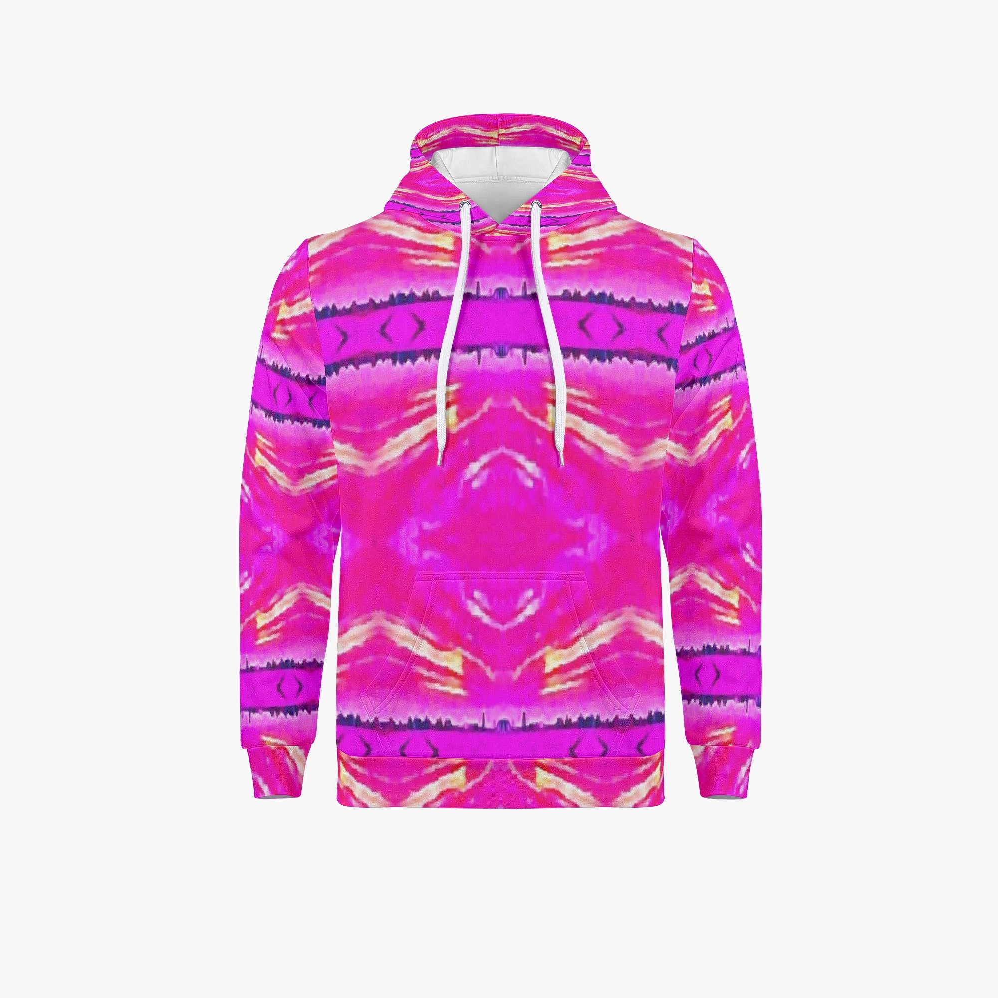 203. Unisex Trending Hoodie Pink stitch effect