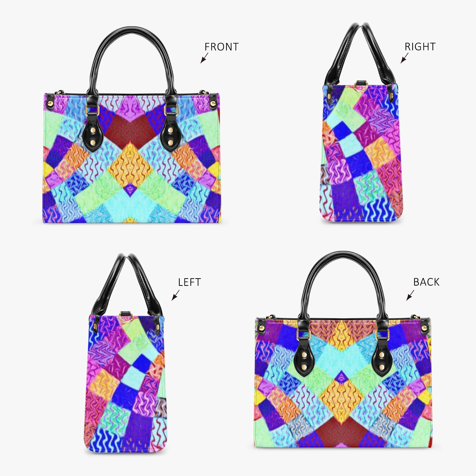 971. Concise Type Women's Tote Bag Rainbow X Effect