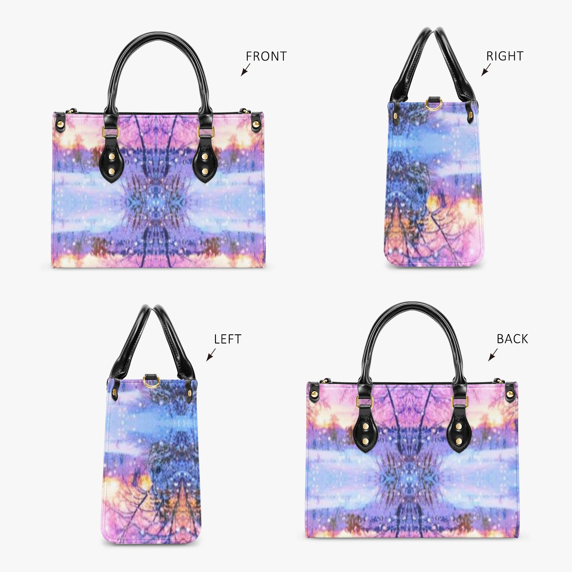 971. Concise Type Women's Tote Bag Royal Purple Daimond Eye