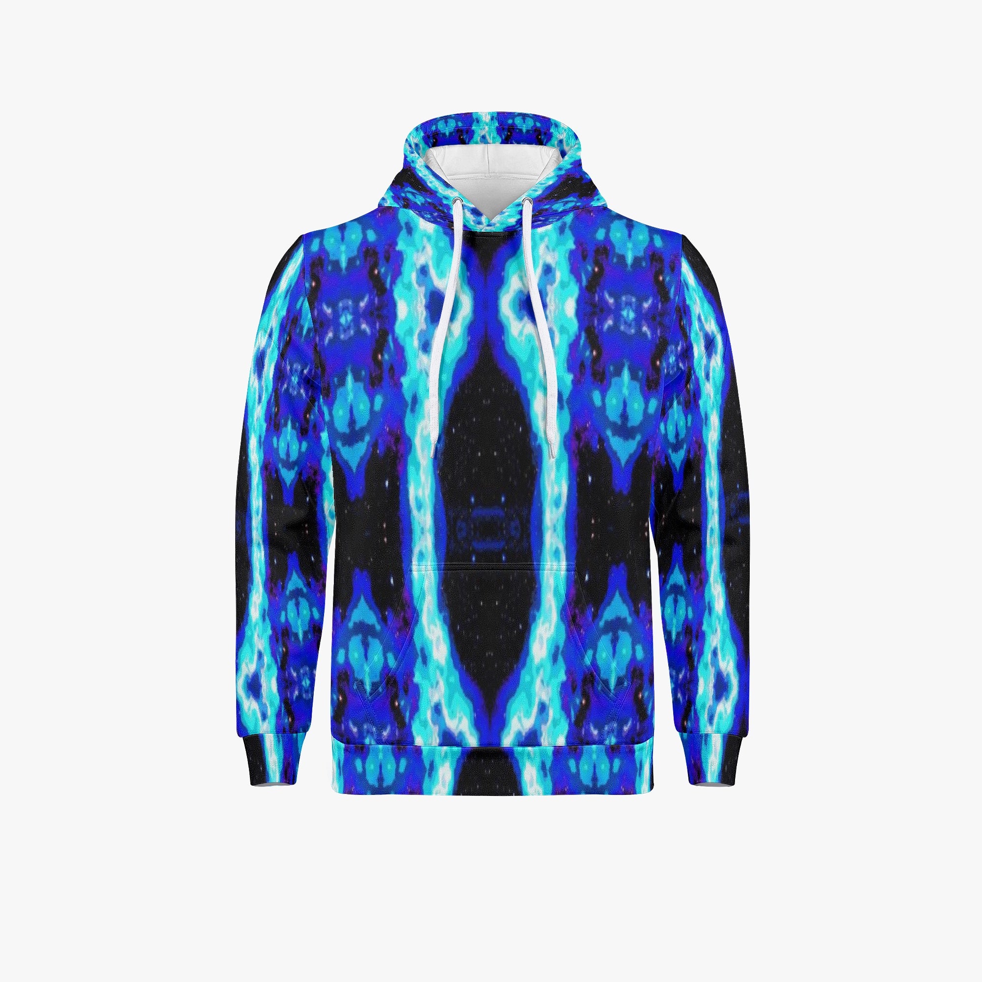 203. Unisex Trending Hoodie Blue neon night waves
