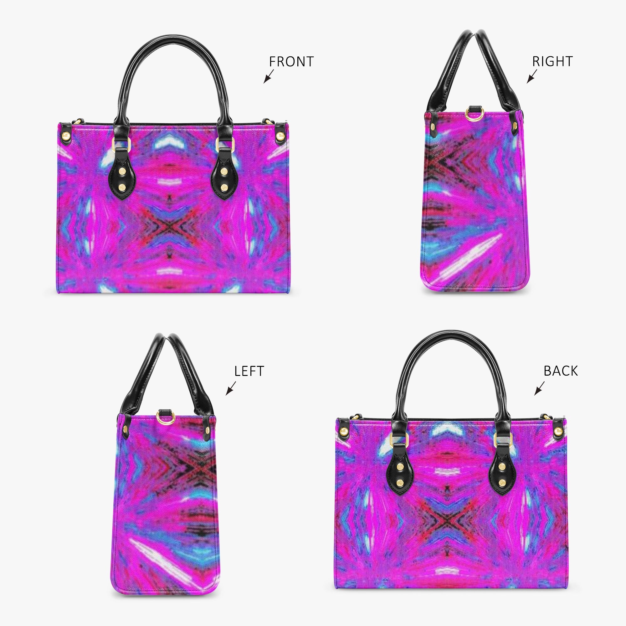 971. Concise Type Women's Tote Bag Pink and Blue Led Night Lights