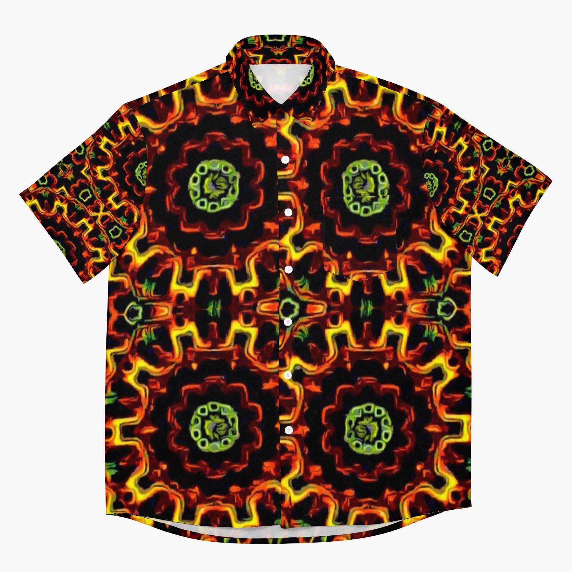 910. AOP Hawaiian Shirt Flower gears