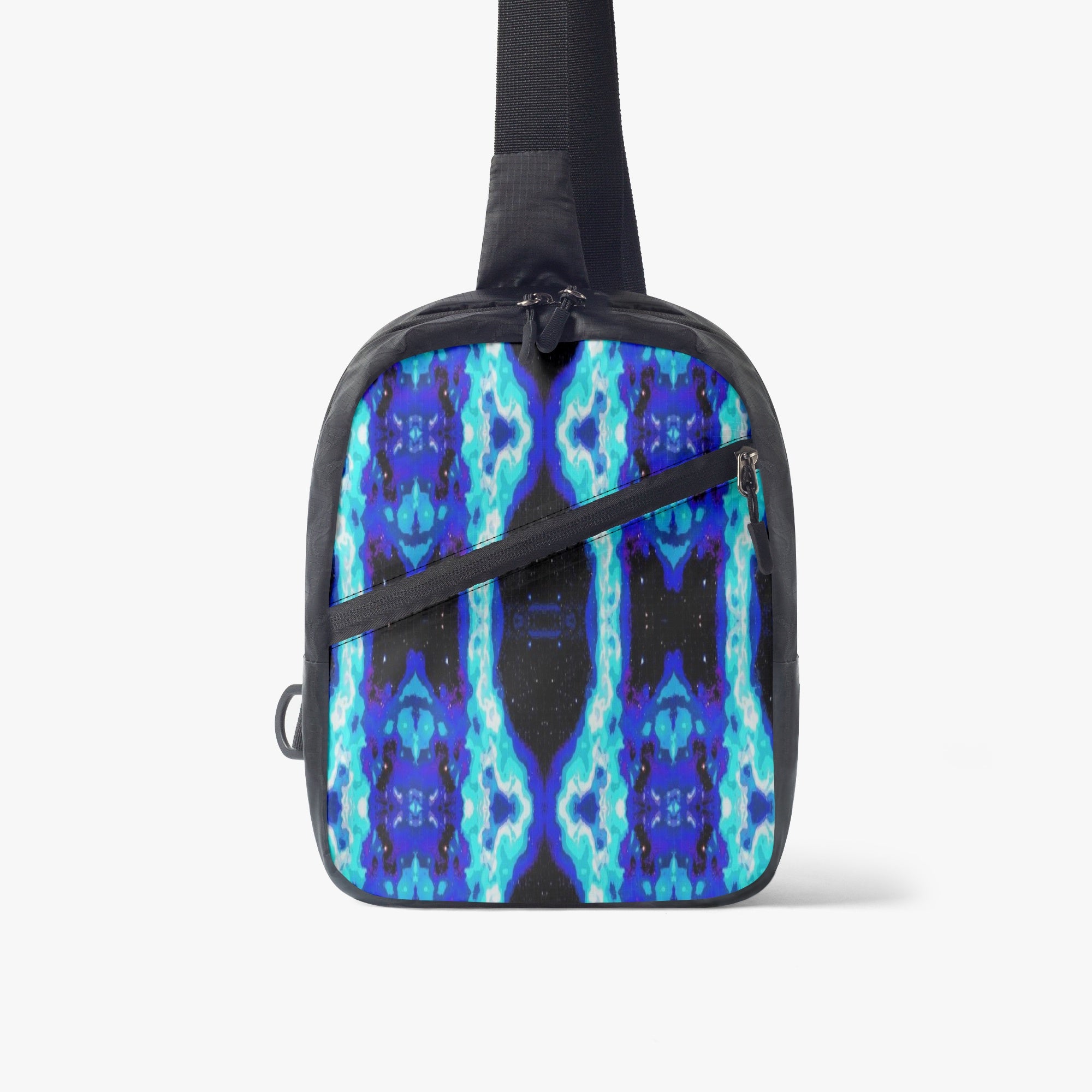 1179. Shoulder Bag Blue neon night waves