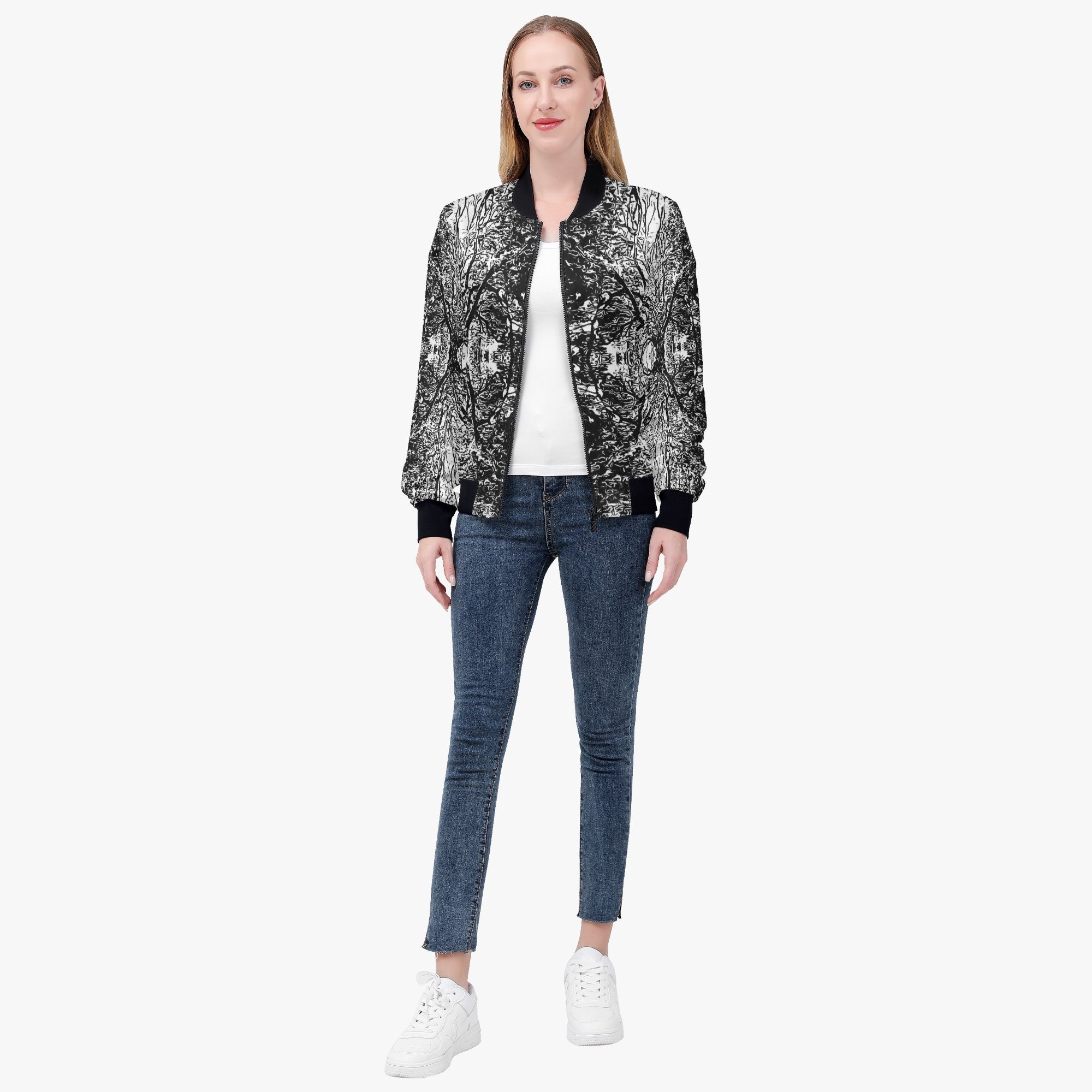 228. Women's Bomber Jacket Shadow waves