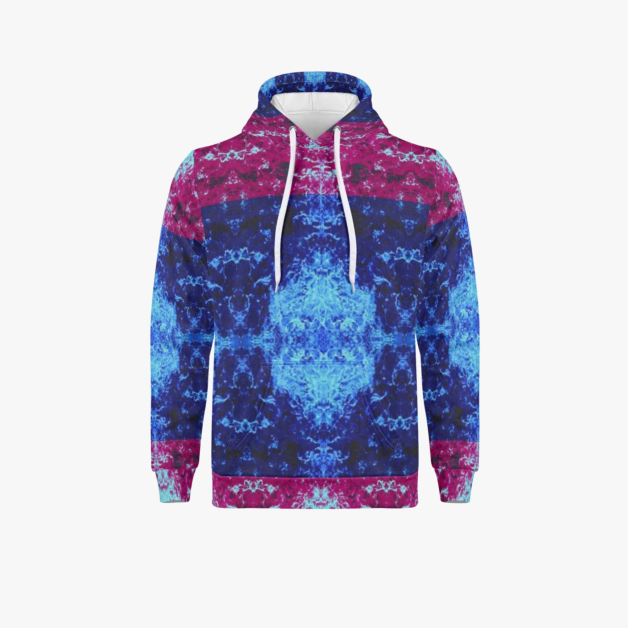 203. Unisex Trending Hoodie Pink and blue half mix effect