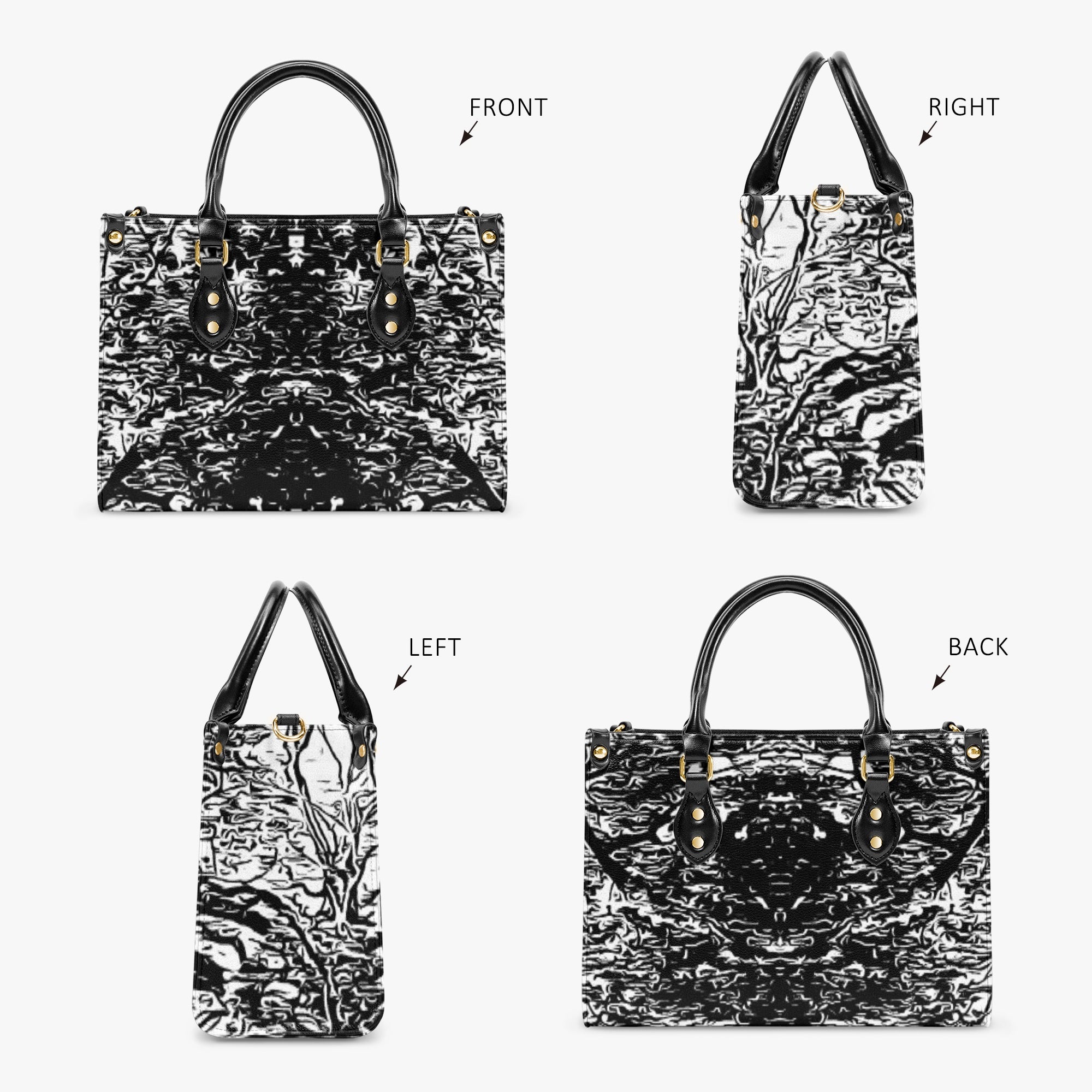 971. Concise Type Women's Tote Bag Shadow Waves