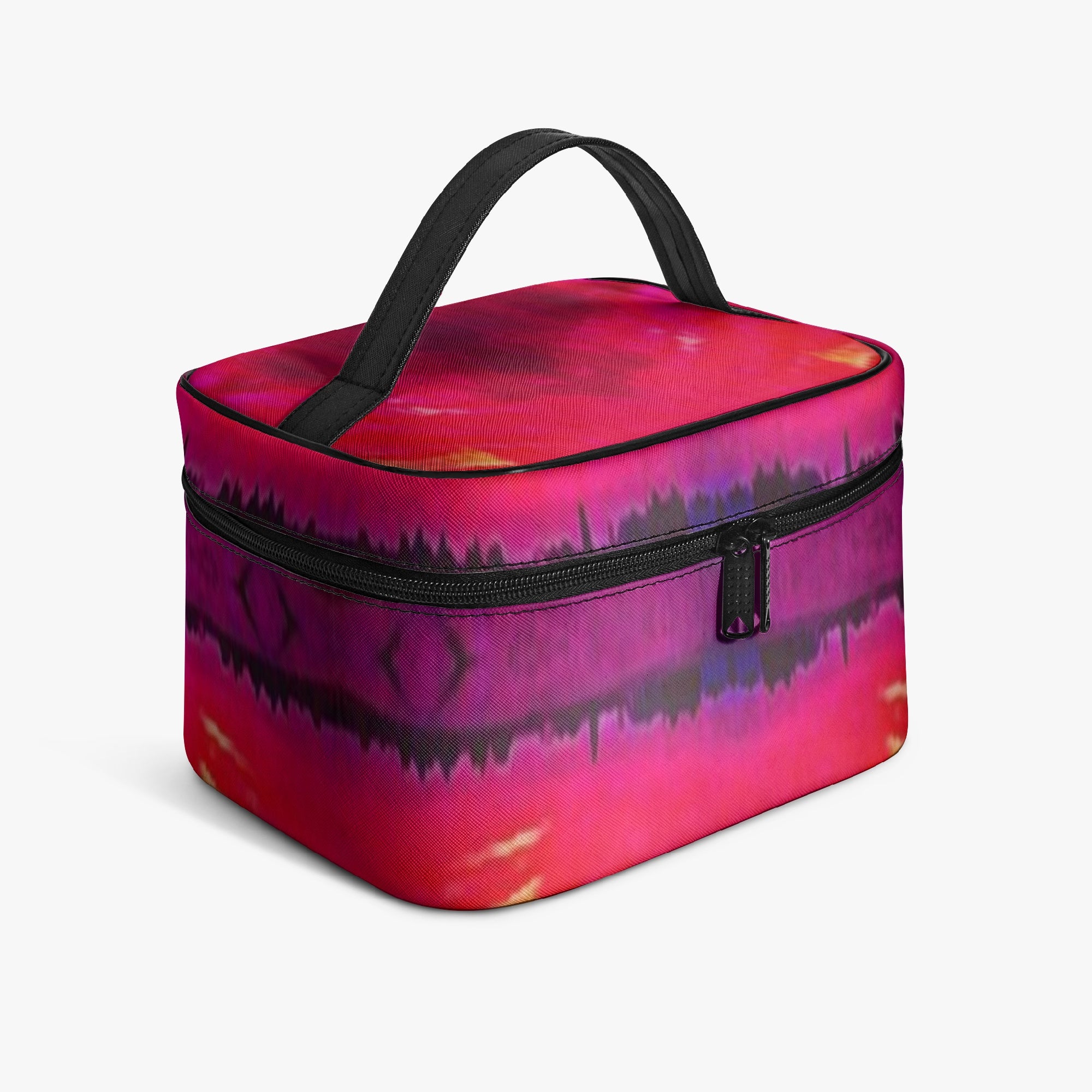 1195. Travel Makeup Bag Red Sunset Stich Effect