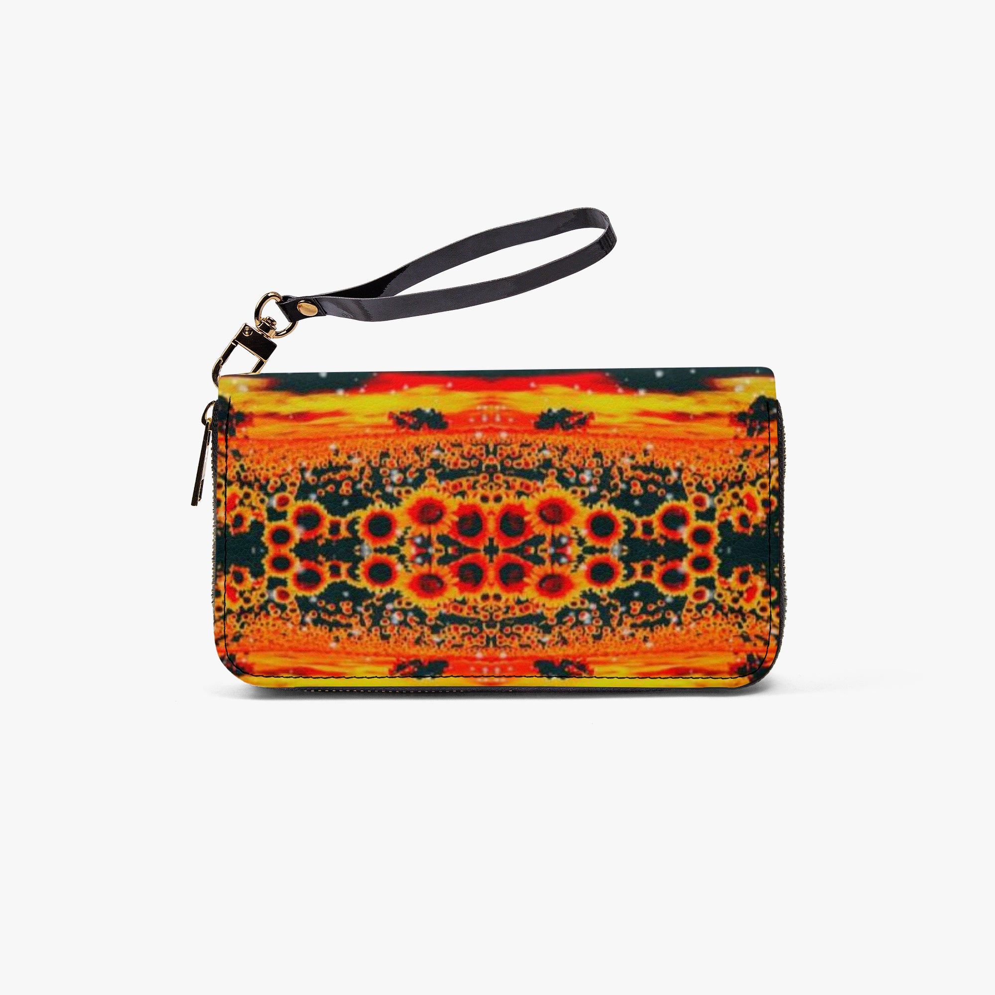 982. Long Wallet with Wrist Strap Sunflower Mirror Magic